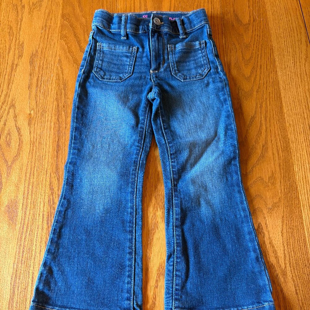 The Children’s Place Girls Flare Jeans Size 5 Blue Denim Bootcut
